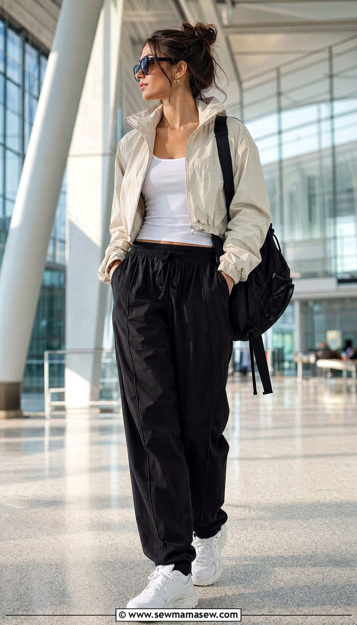 Sport Couture Cropped Windbreaker With Tailored Track Trousers - 30 Aesthetic outfit ideas 2026