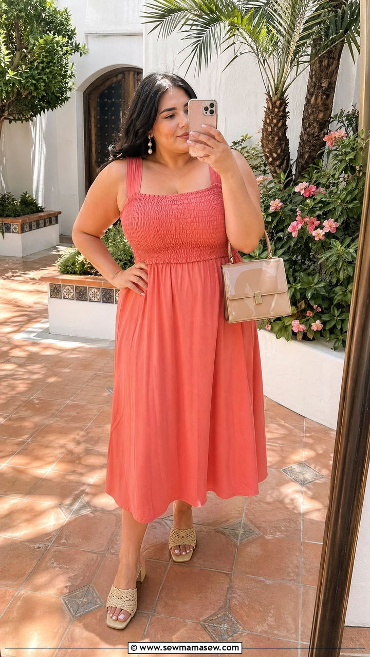 Square Neck Midi Dress Curvy Wedding Guest Outfit - 35 Wedding guest outfits curvy women