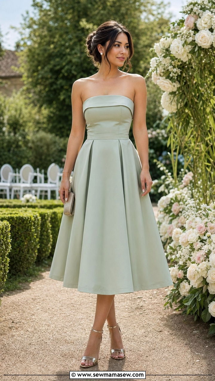 Strapless A Line Dress For Short Torso - 30 wedding guest outfits for short torso women