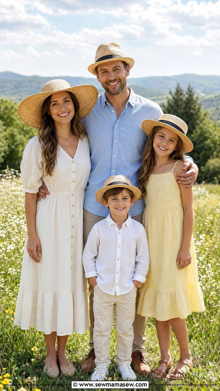 Straw Hat Family Photo Outfits Spring - 30 What to wear for spring family photos
