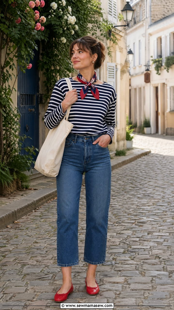 Striped Breton Top Outfit - 35 Spring wardrobe staples