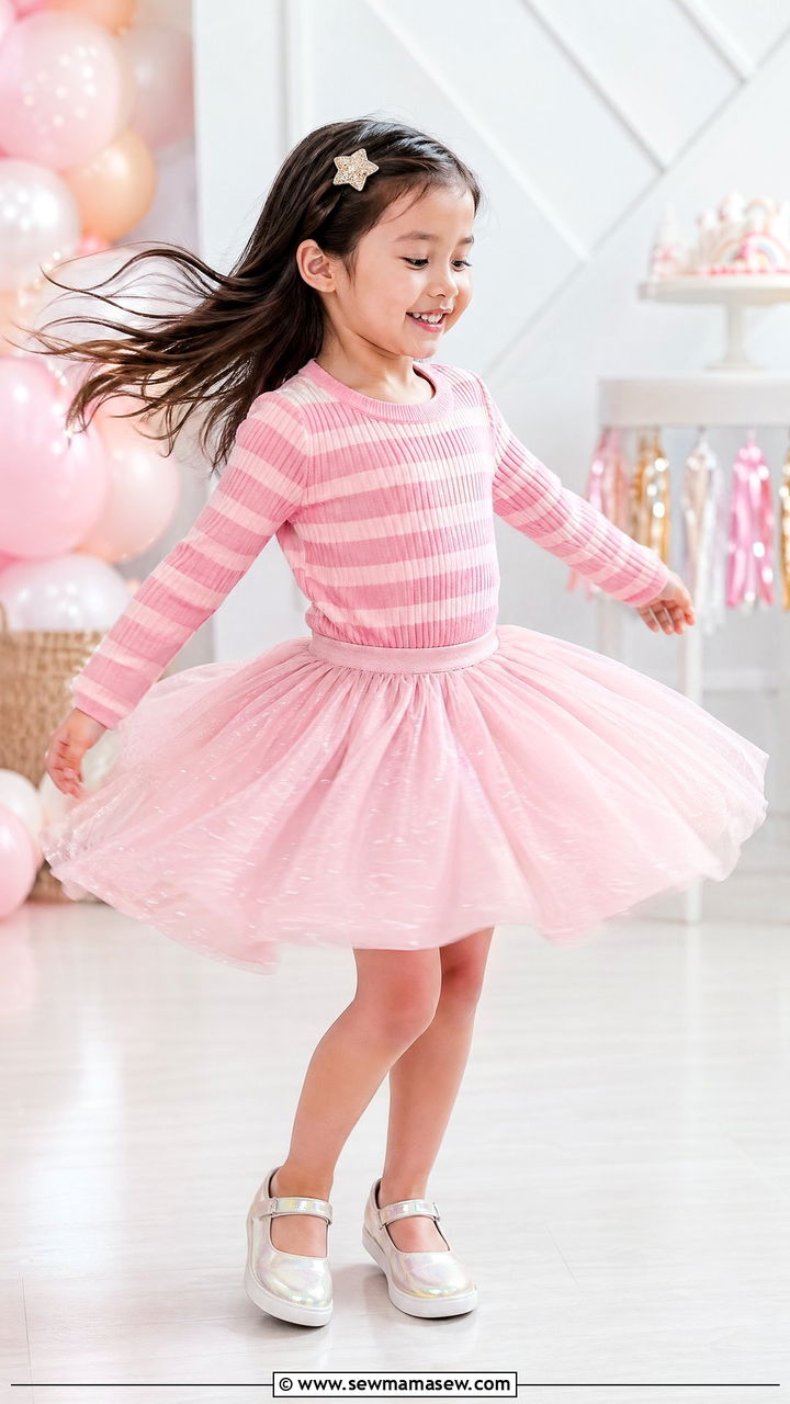 Striped knit and twirl skirt - 35 Spring outfits for little girls