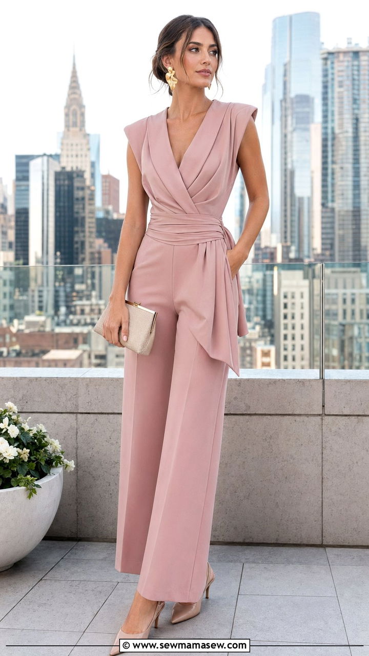 Structured Jumpsuit Wedding Guest Outfit - 30 what to wear to a spring wedding guest