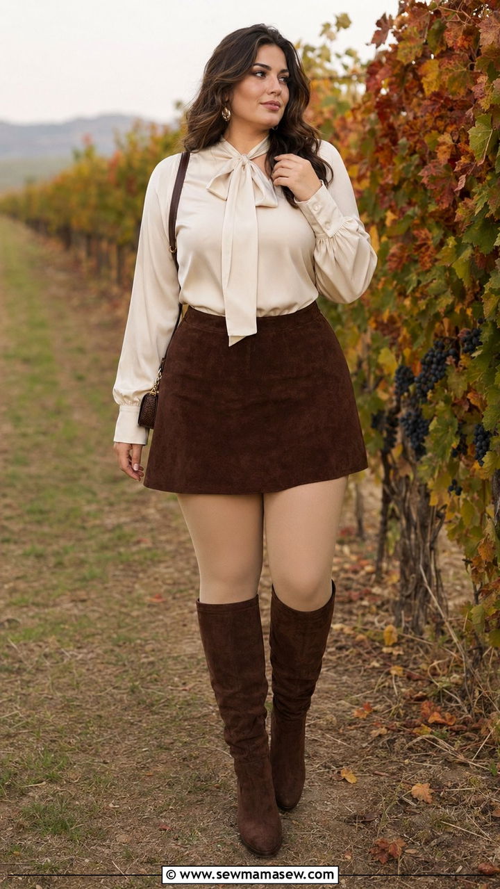 Suede Skirt Outfit for Curvy Women - 30 Best skirts for curvy women