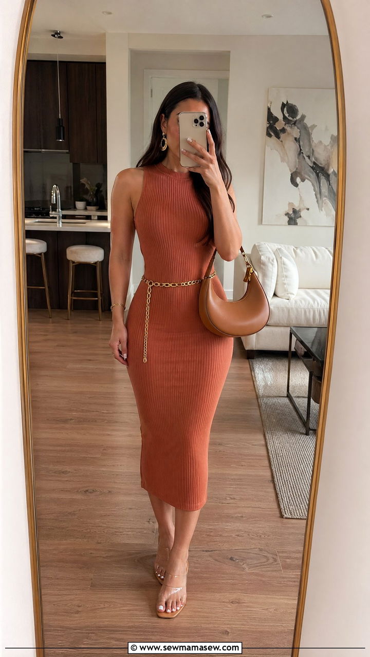 Summer Dinner Outfit with Bodycon Midi Dress - 35 summer dinner outfit ideas