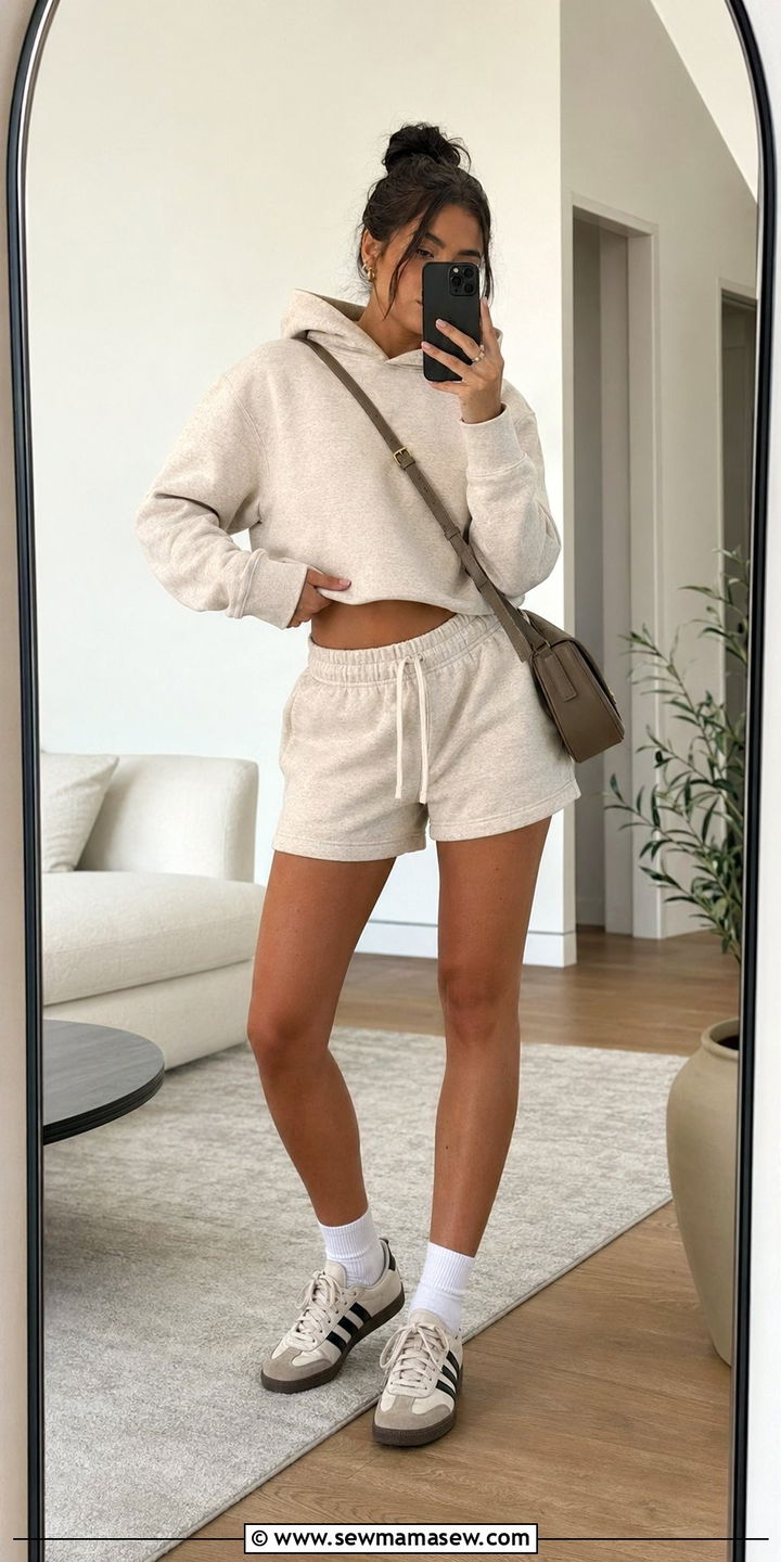 Sweat Shorts With a Matching Cropped Hoodie - 30 Best shorts for tall women