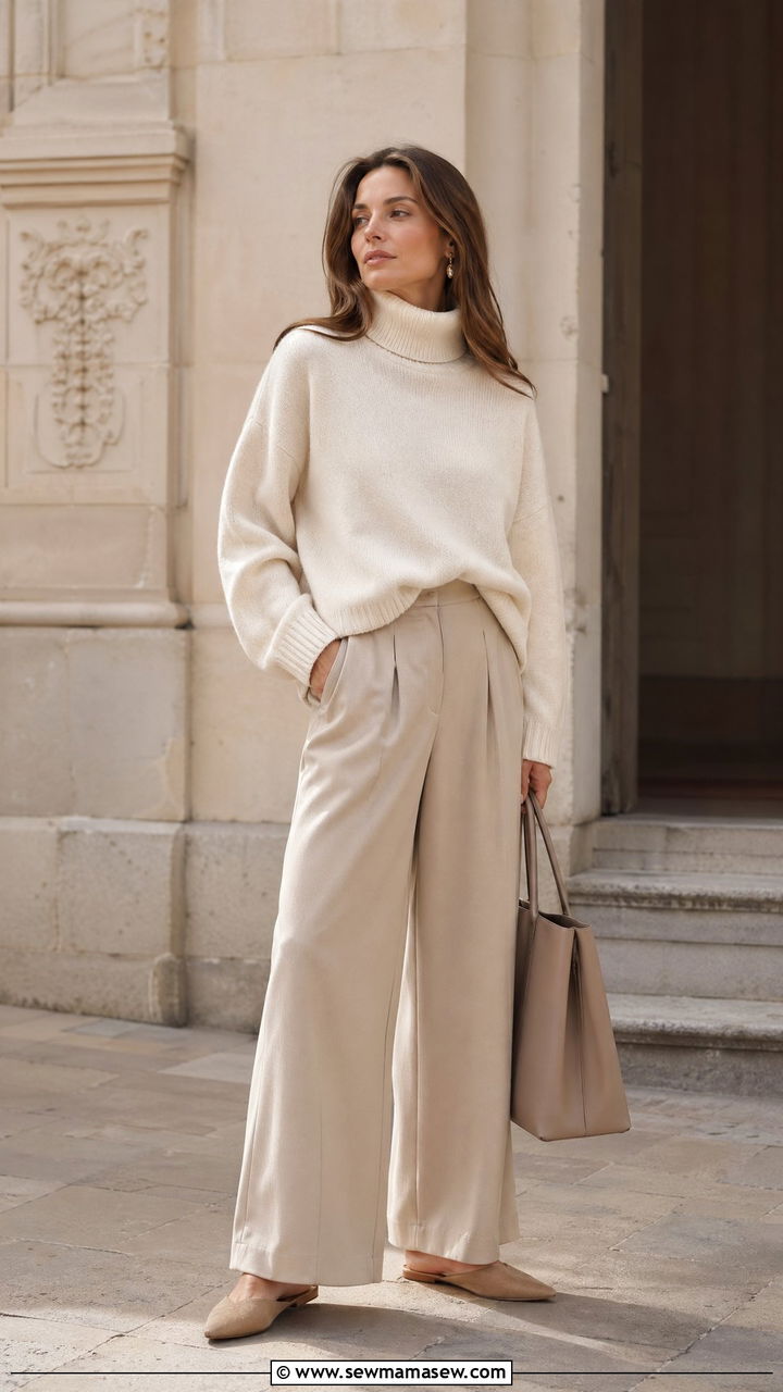 Sweater And Wide Leg Pants Outfit - 35 casual outfits for women