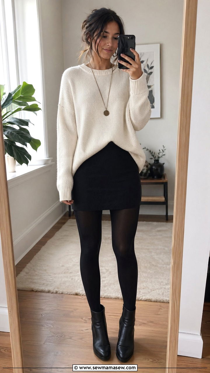 Sweater Over Tank Dress - 35 tank dress outfits ideas