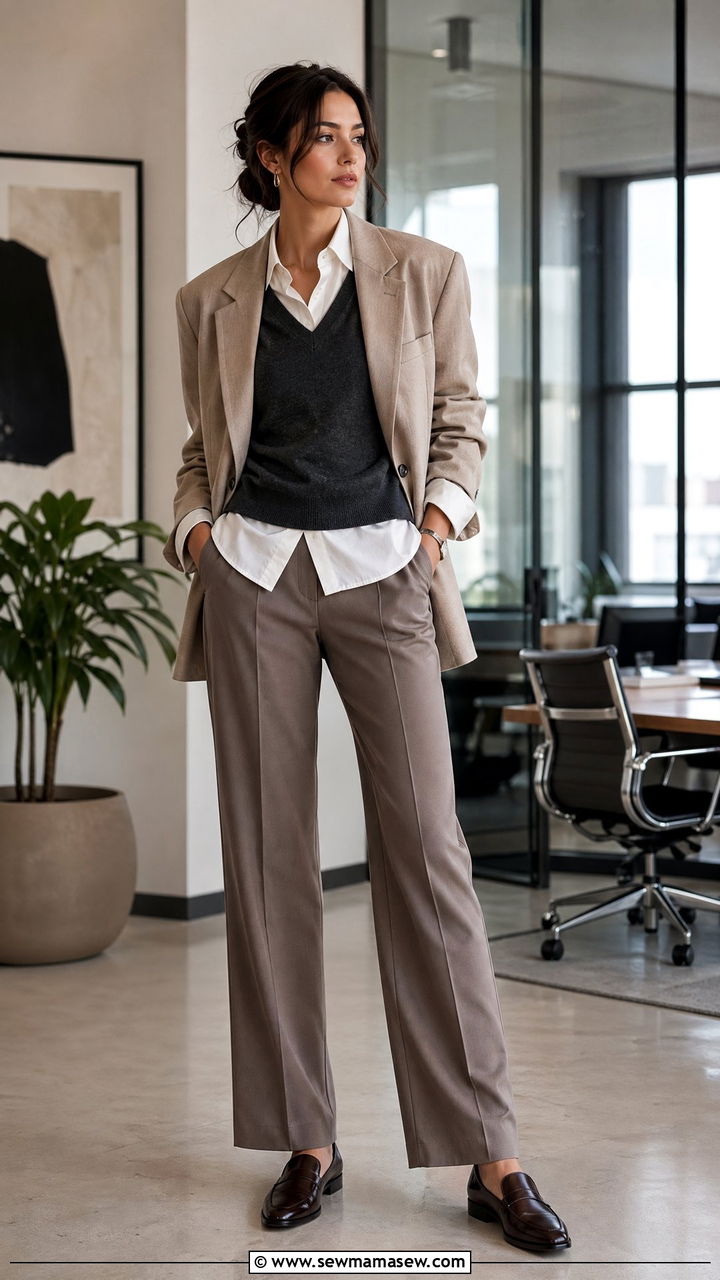 Sweater Vest And Blazer Layered Look - 35 Sweater vest outfit ideas