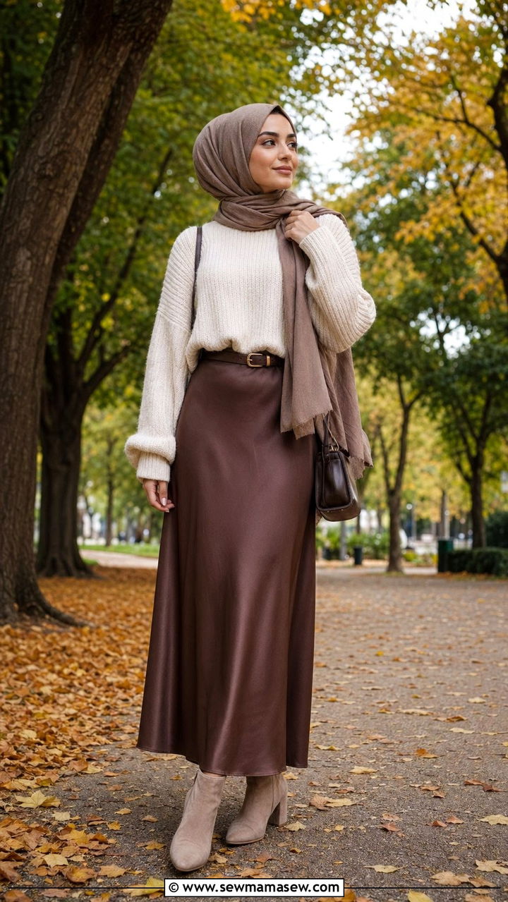 Sweater and maxi skirt hijab outfit - 35 Modest outfit ideas with hijab