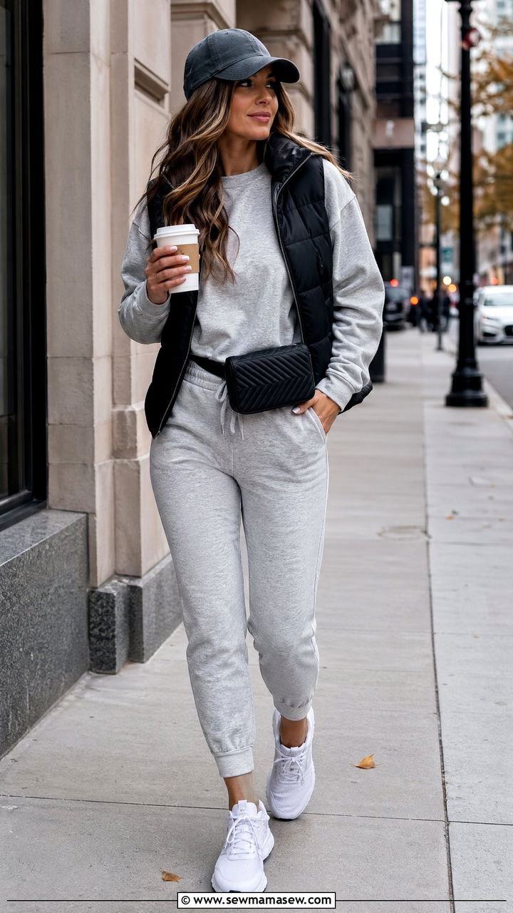 Sweatshirt and Joggers - 35 Walking outfit ideas women