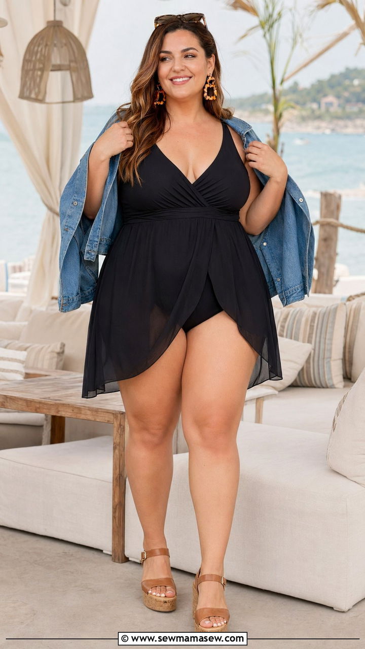 Swim Dress With Wedge Sandals - 30 Best swimsuits for plus size