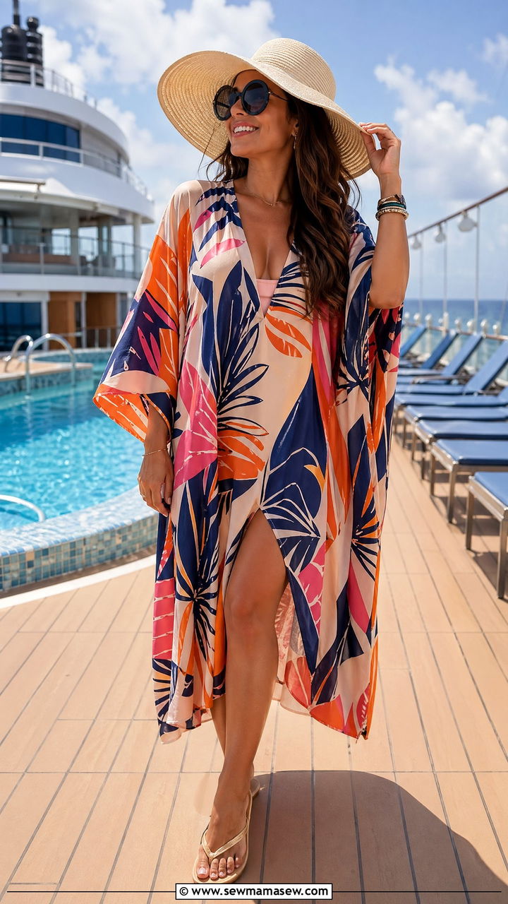 Swimsuit Cover Up Dress and Flip Flops Outfit - 35 cute cruise outfits