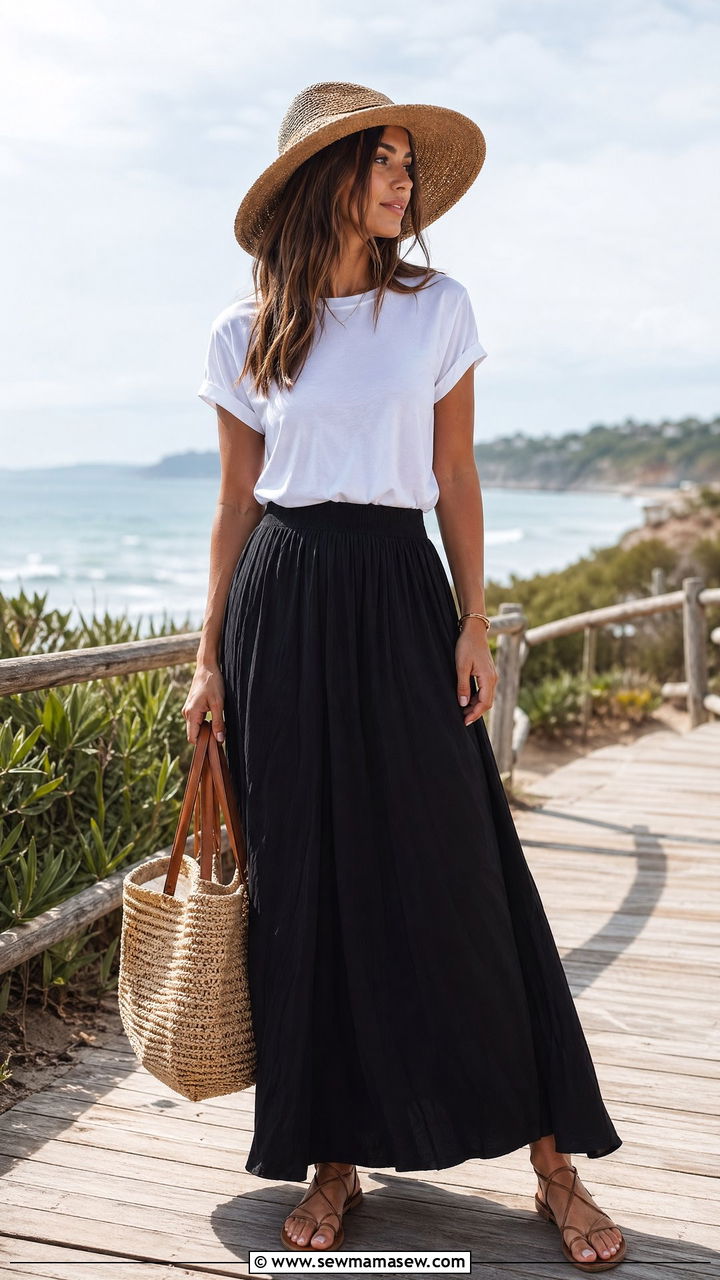 T Shirt And Maxi Skirt Outfit - 35 casual outfits for women