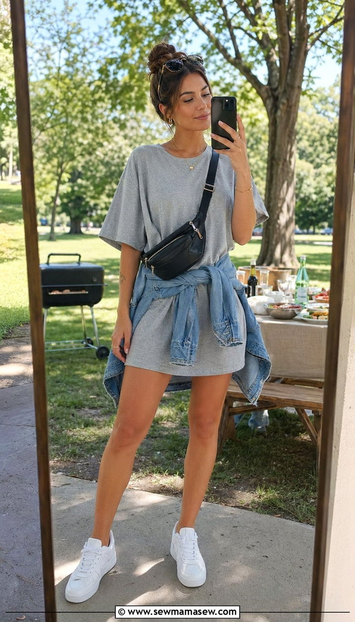 T Shirt Dress For BBQ - 30 BBQ outfit ideas for women