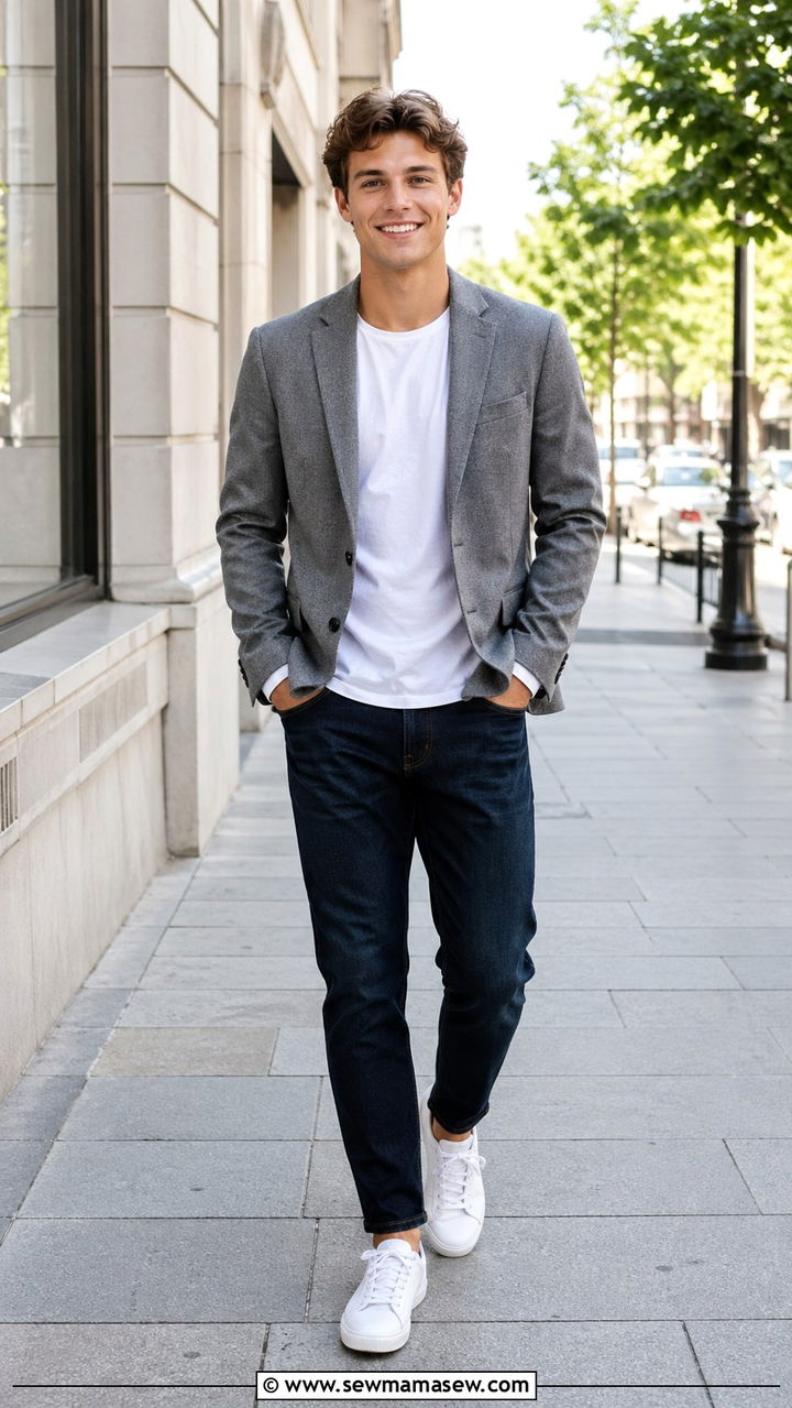 T shirt and blazer senior portrait outfit - 30 Senior portrait outfit ideas guys