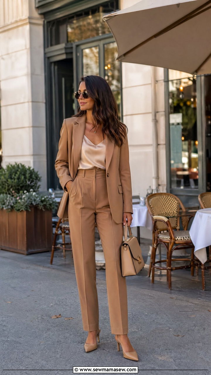 Tailored Blazer with High Waisted Trousers - 35 what to wear to brunch