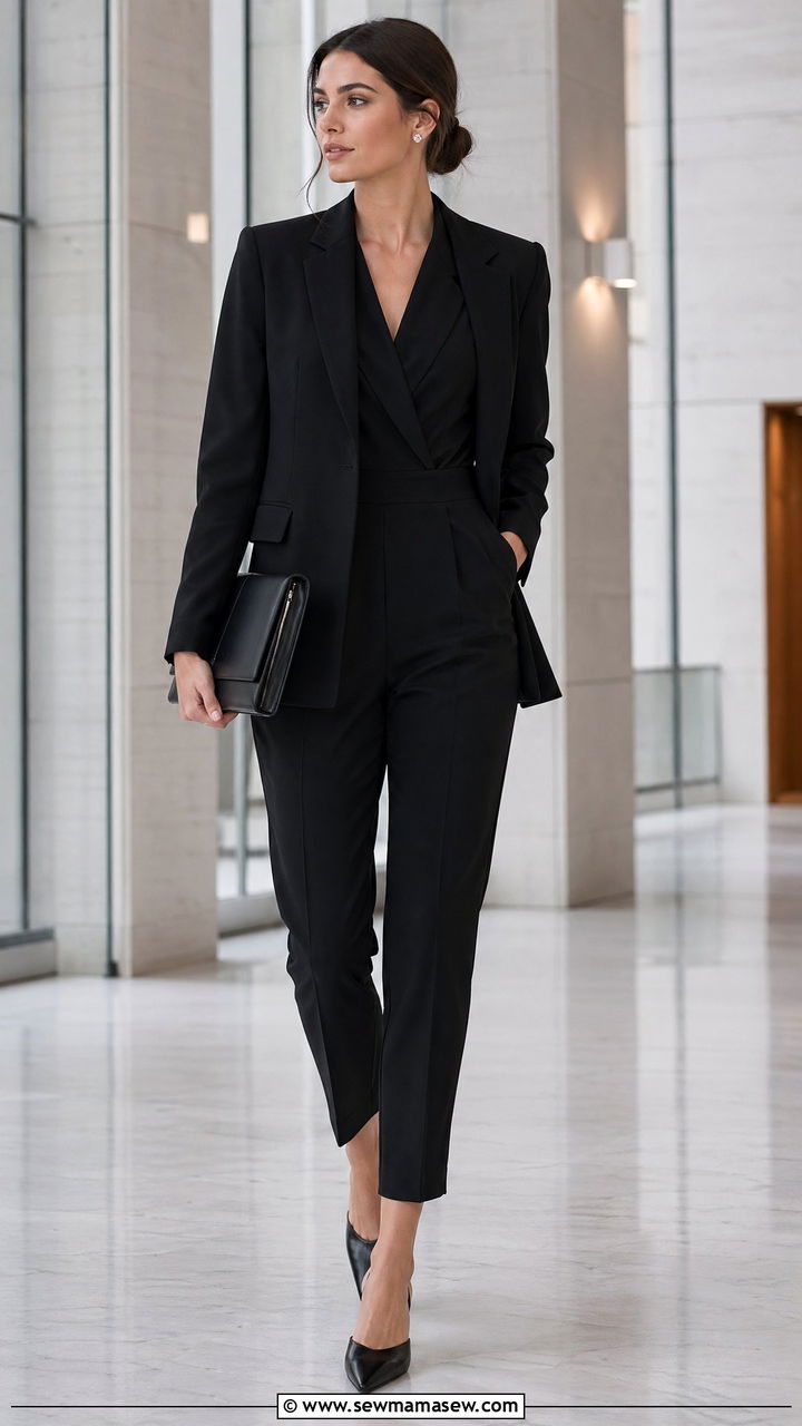 Tailored Jumpsuit With Blazer For Court - 35 Courtroom outfit ideas