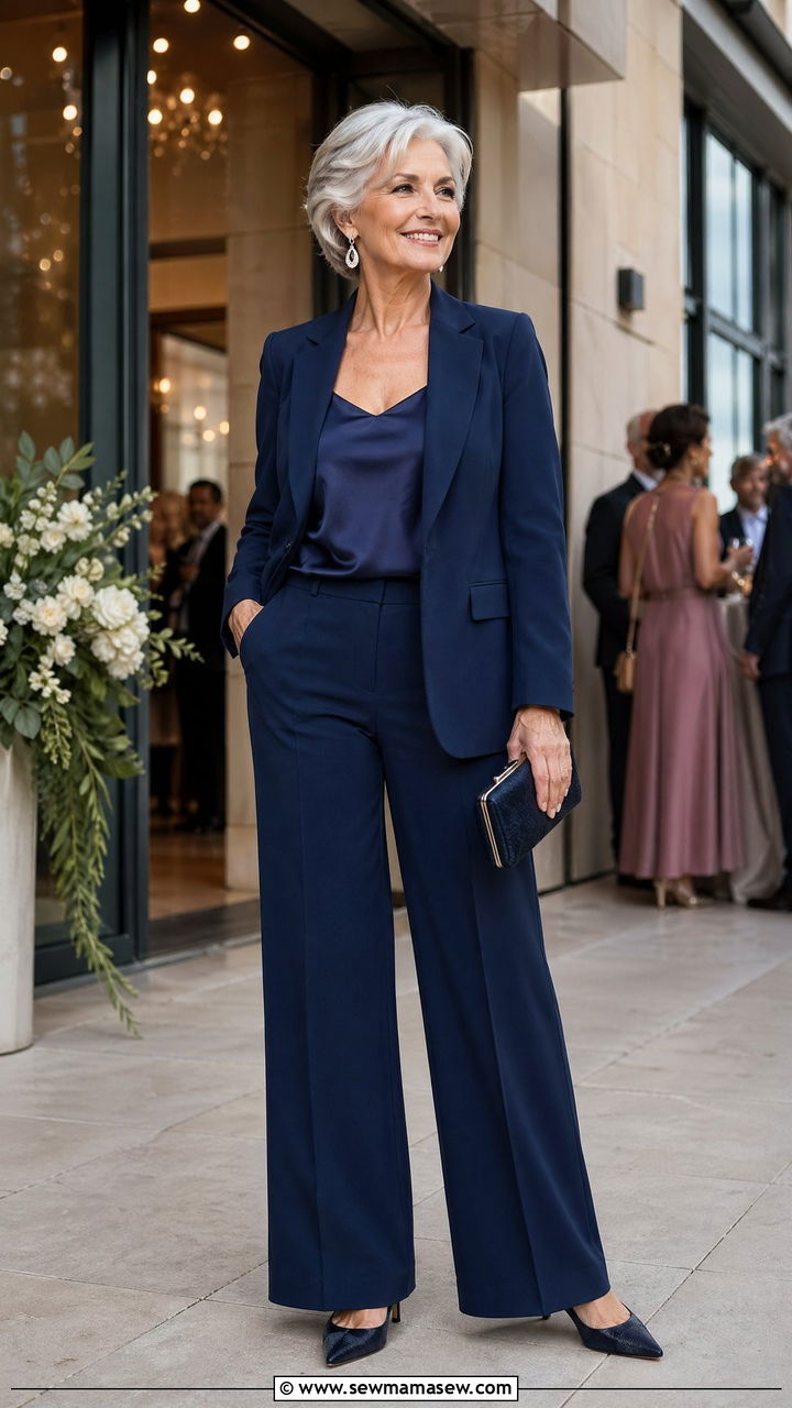 Tailored pantsuit for wedding guest over 60 - 35 Wedding guest outfits for women over 60