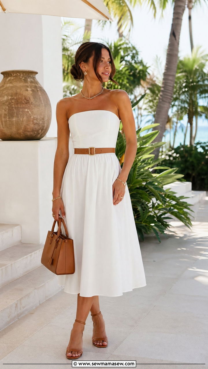 Tan Accessories With All White Outfit - 35 Tan outfit ideas