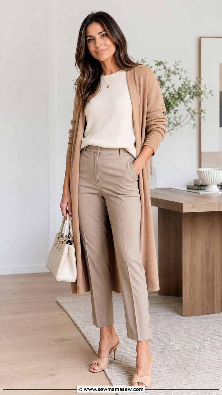 Tan And Cream Layered Outfit - 35 Tan outfit ideas