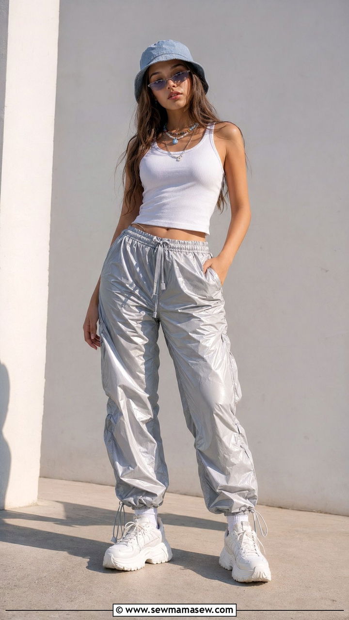 Tank Top With Parachute Pants - 30 Y2K outfits for teens