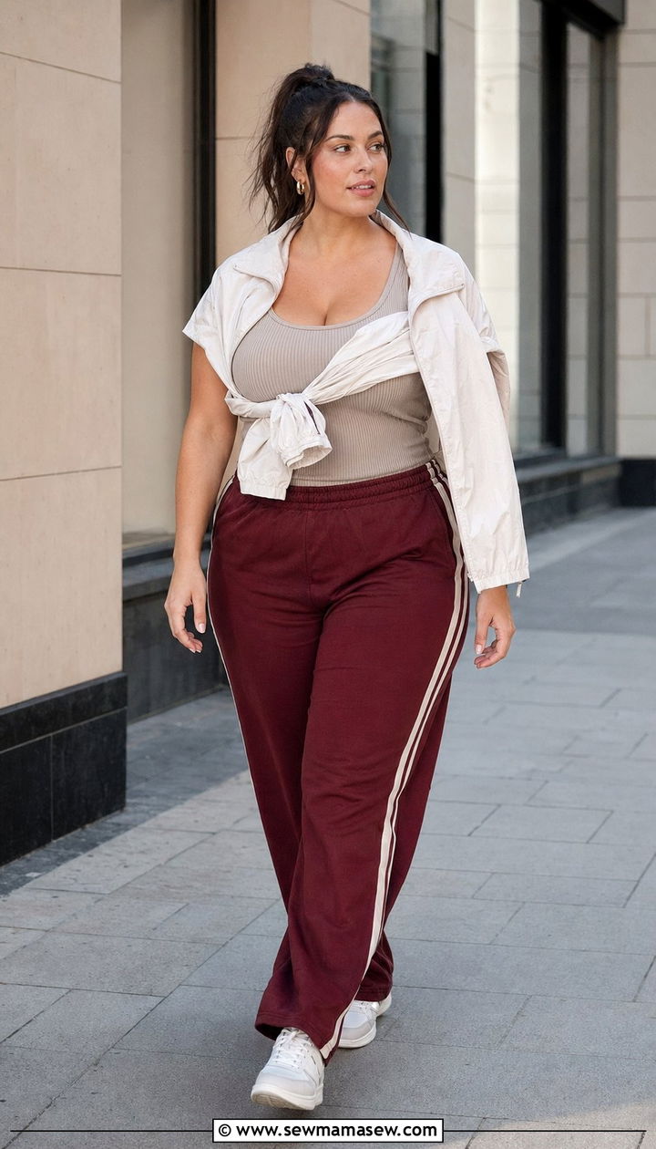 Tank Top with Track Pants - 35 Plus size workout outfits