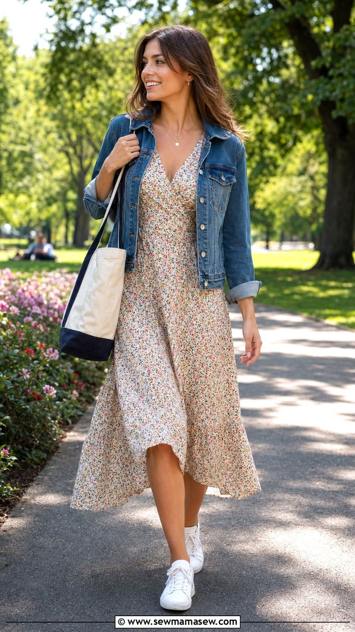 Tea Dress With White Sneakers - 30 Best dresses for tall women