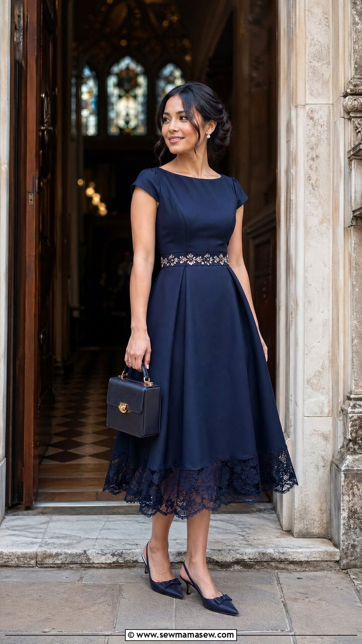 Tea Length Dress Outfit for Petite Wedding Guest - 35 Wedding guest outfits petite women