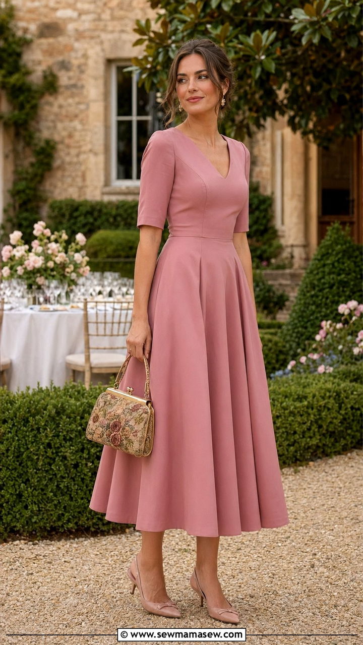 Tea Length Dress Wedding Guest Outfit - 30 wedding guest outfits for long torso women