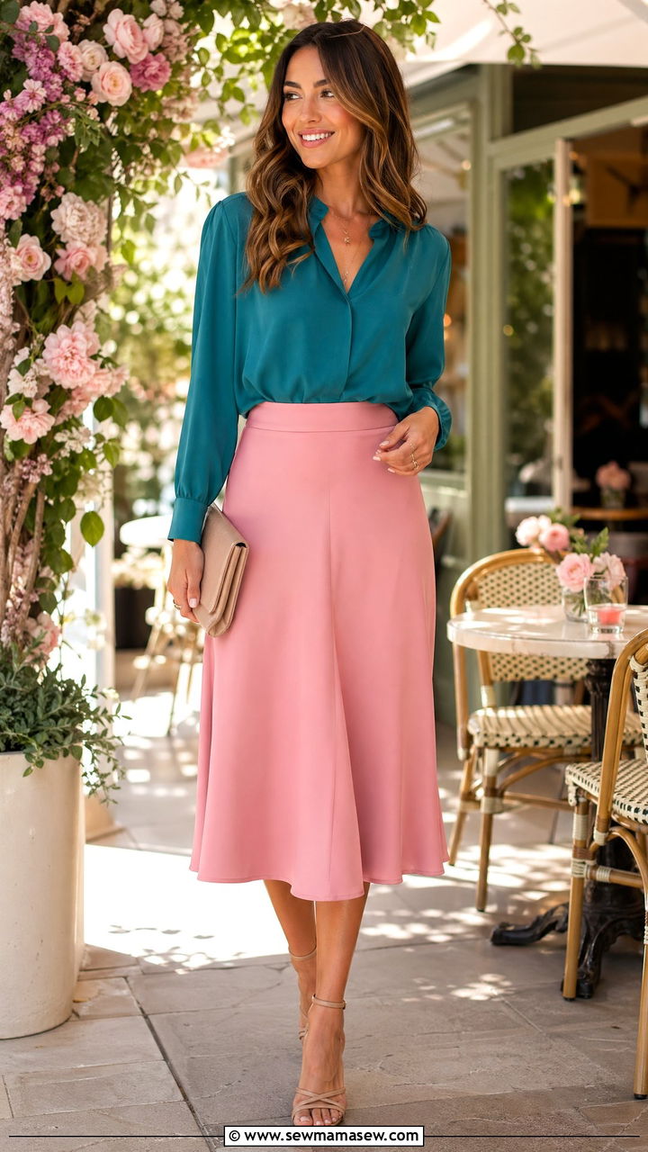 Teal And Pink Color Block Outfit - 35 Teal outfit ideas
