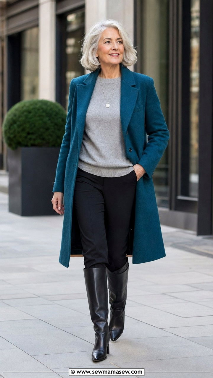 Teal Wool Coat for Women Over 60 - 30 Best jackets for women over 60