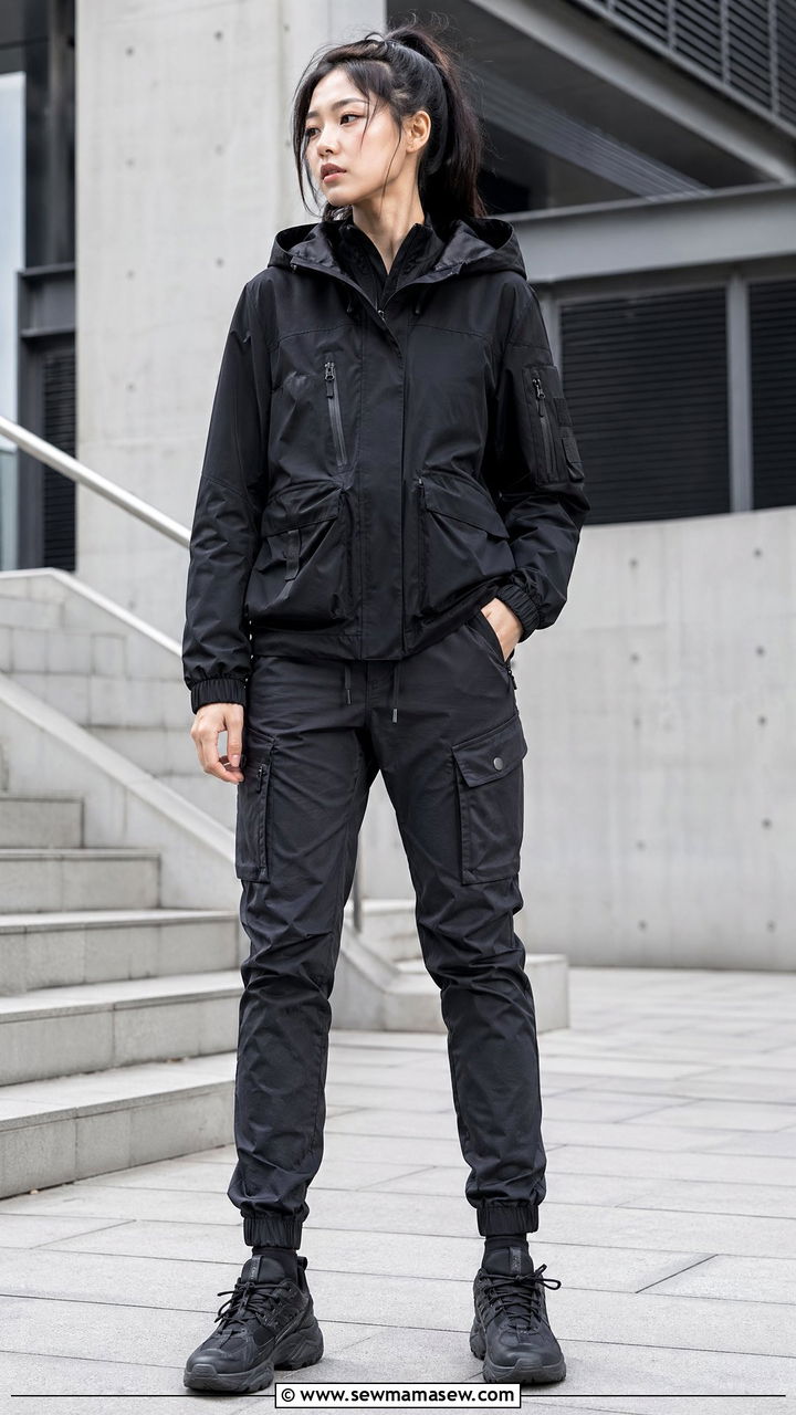 Techwear Utility Jacket With Cargo Pants - 35 streetwear outfits