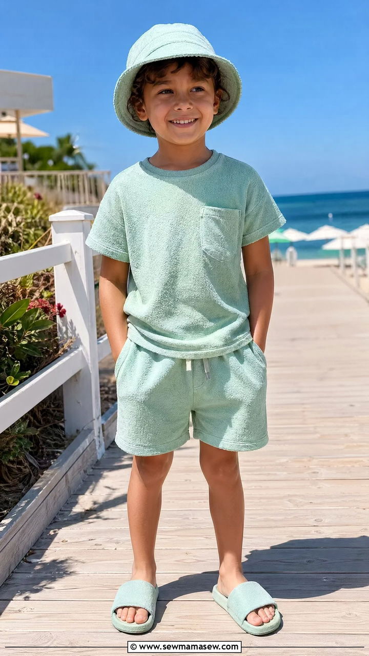 Terry Cloth Set with Sandals Outfit - 35 Spring outfits for kids