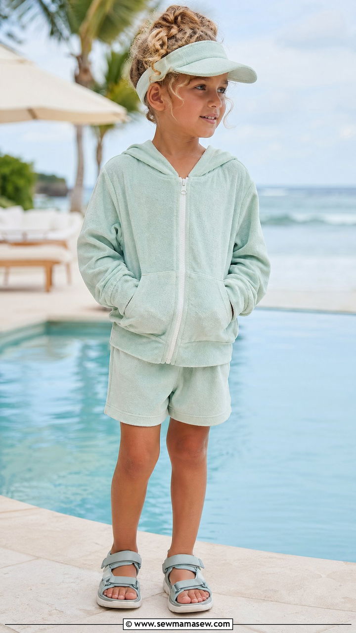 Terry Hoodie and Matching Shorts Outfit - 35 Spring outfits for kids