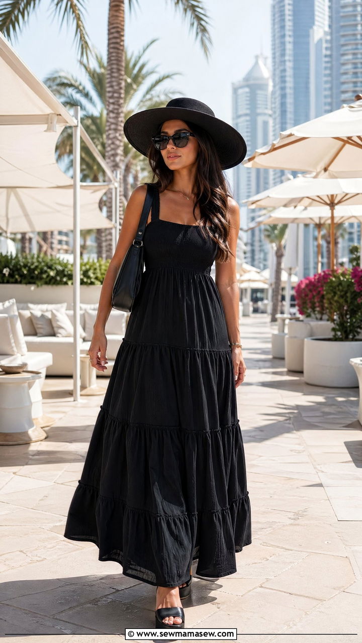 Tiered Cover Up Dress With Platform Heels - 35 Cover up dress outfit ideas