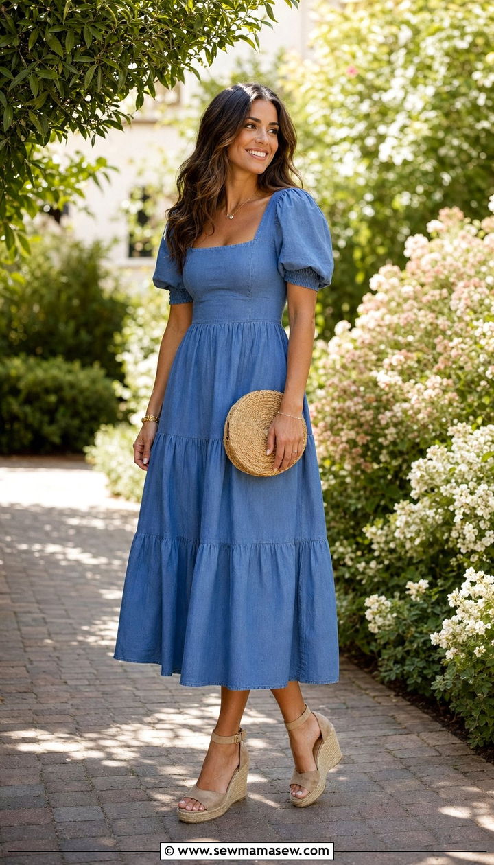 Tiered Dress Wedding Guest Outfit - 35 Modest wedding guest outfits