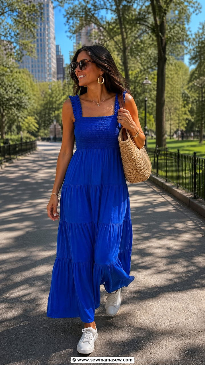 Tiered Maxi Dress Summer NYC - 35 Summer New York outfit ideas