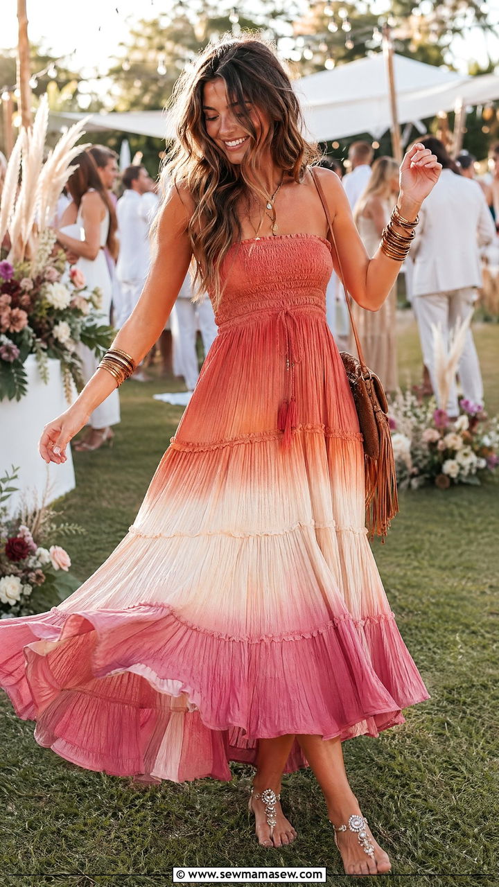 Tiered Maxi Dress Summer Romantic Outfit - 35 summer romantic outfits