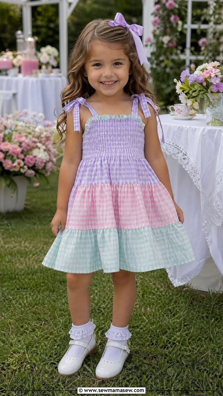 Tiered Smocked Dress with Mary Janes Outfit - 35 Spring outfits for kids