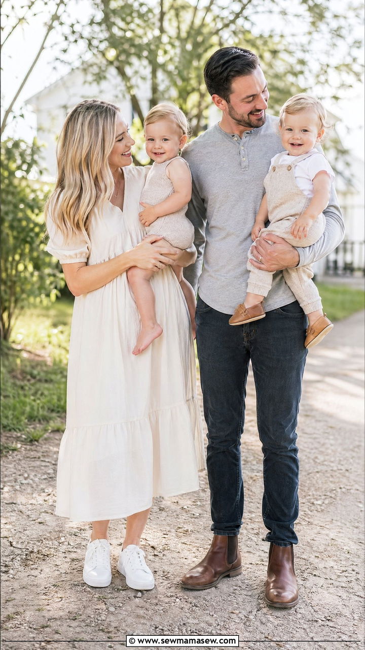 Toddler Rompers and Easy Dress Family Outfits - 35 spring family photo outfit ideas