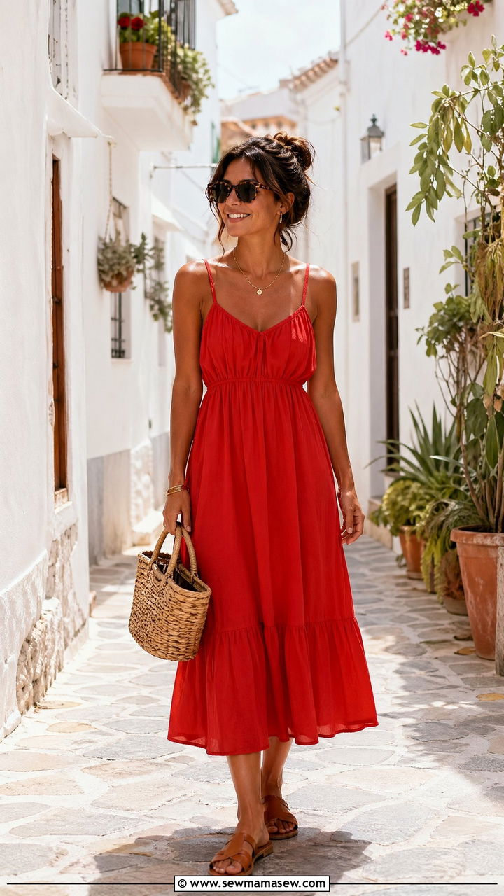 Tomato Red Sundress Outfit - 35 Tomato red outfit ideas