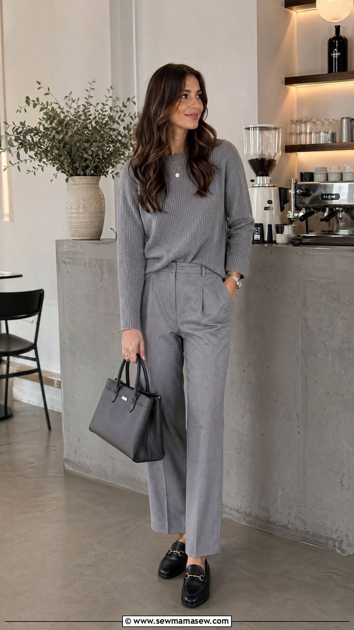 Tonal Grey Matching Set - 35 classy quiet luxury outfits