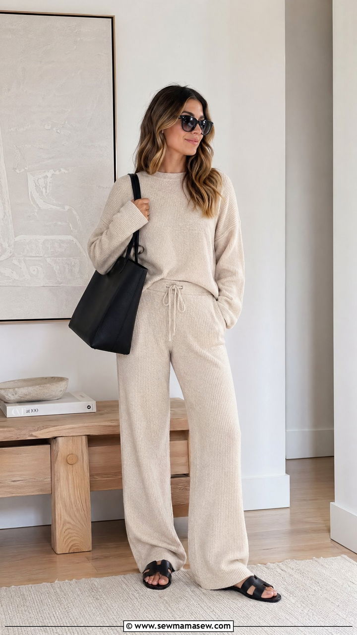 Tote bag with a matching co ord set - 35 Tote bag outfit ideas