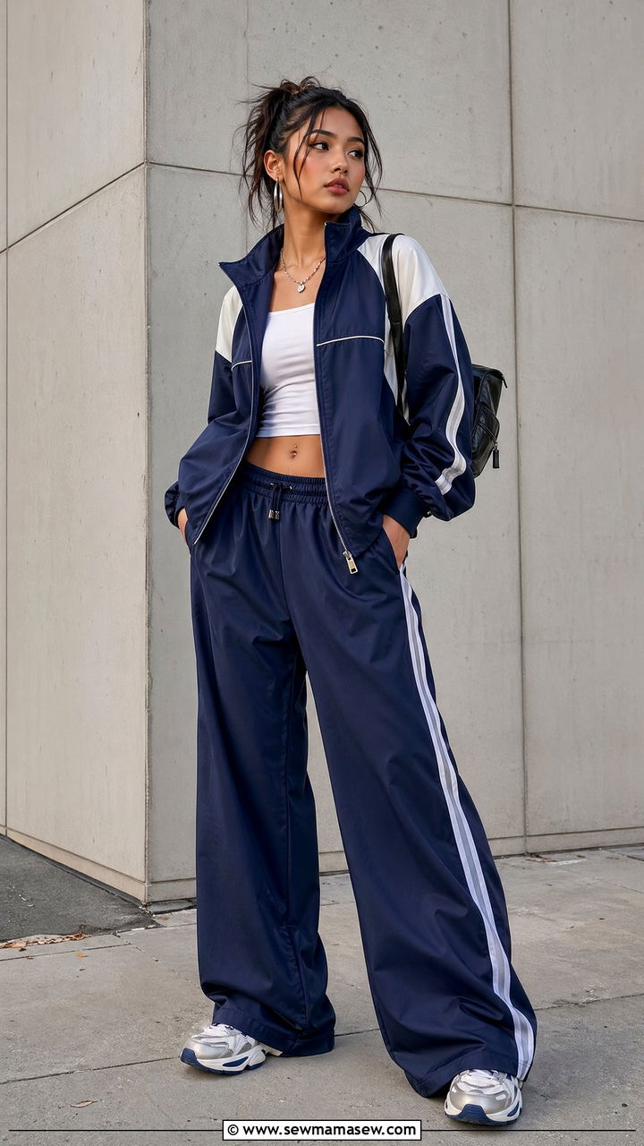 Track Jacket With Matching Wide Leg Pants Outfit - 35 Y2K outfits 2026