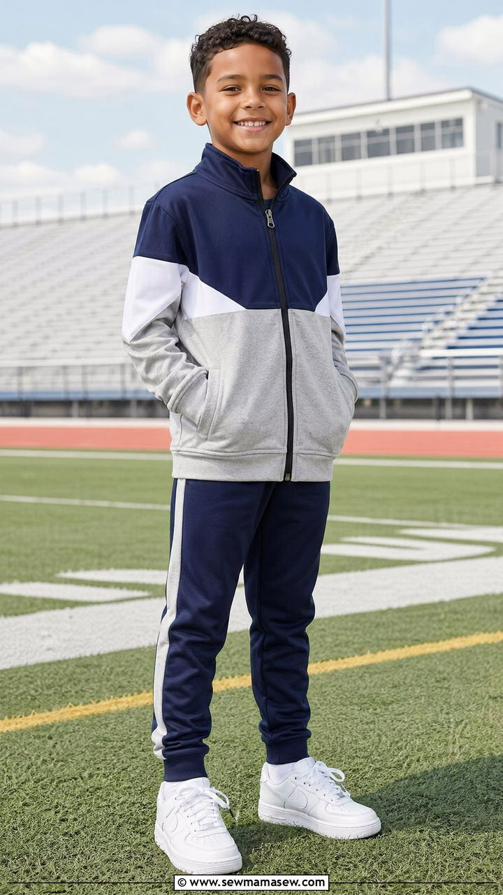 Track Jacket and Joggers Set Outfit - 35 Spring outfits for kids