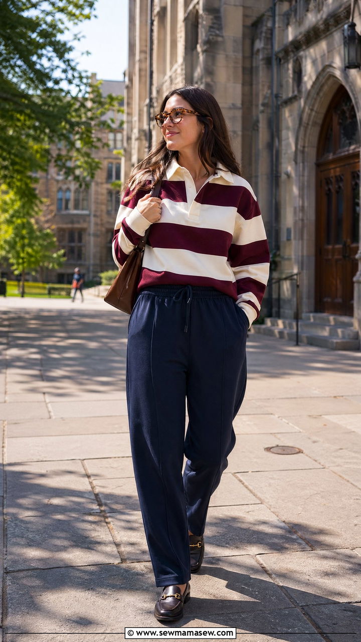 Track Pants With Rugby Shirt - 35 track pants outfit ideas