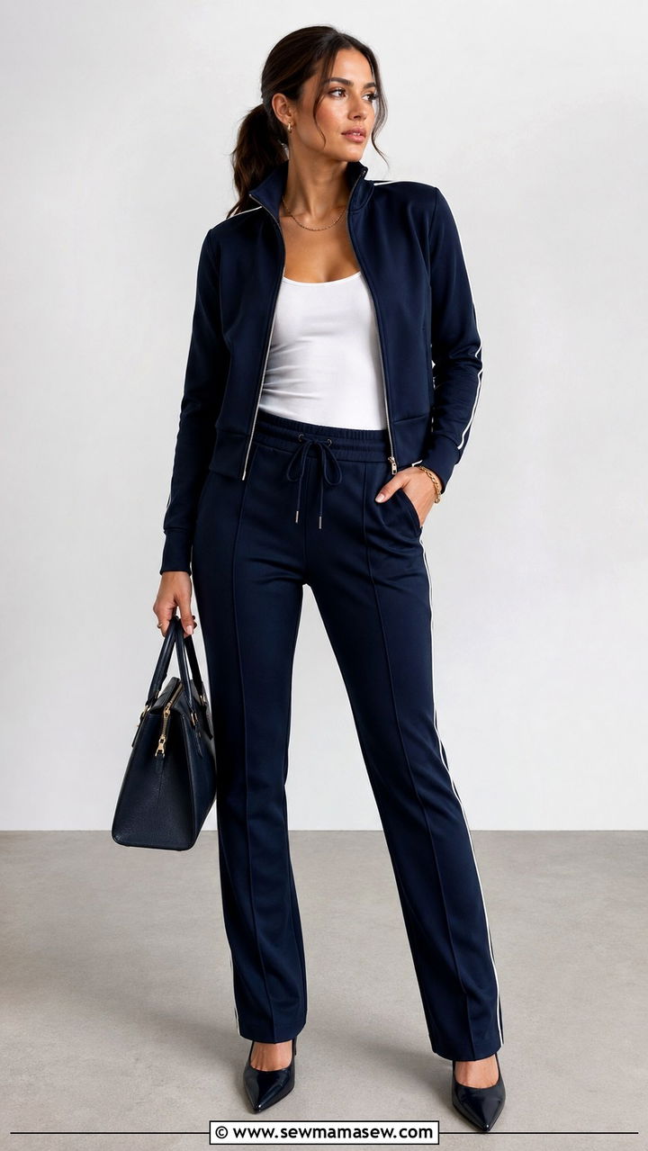 Tracksuit Styled with Heels Outfit - 30 sporty chic outfits 2026