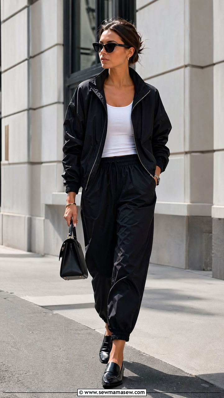 Tracksuit with loafers - 35 sporty chic outfits ideas