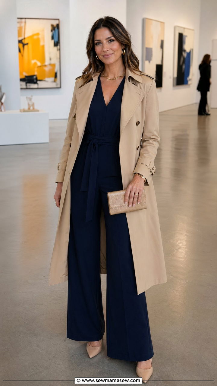 Trench Coat With Jumpsuit - 35 trench coat outfits for women